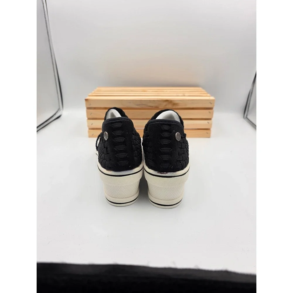 Bernie Mev Frontier Sneakers Women 38 8 Black Woven Comfort Elastic Platform - Picture 10 of 13